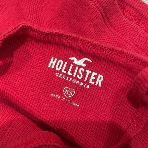 tie front red crop top - Picture 3 of 5